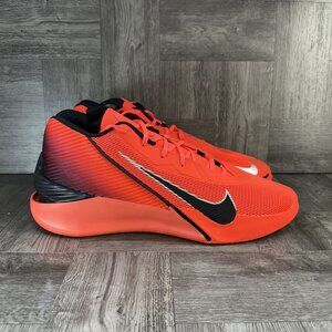 Nike Men's Bright Orange Athletic Sneakers with Black and White Swoosh